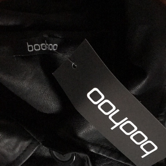 Belted Faux Leather Jacket Black - Picture 3 of 6